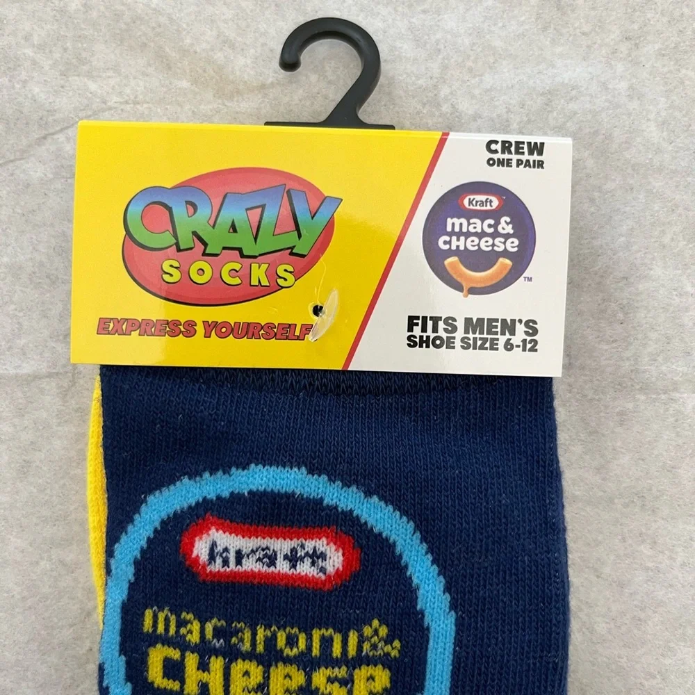Crazy Socks Kraft Mac & Cheese Fits Men’s Shoe Size 6-12